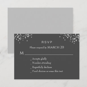 Tarjeta RSVP para Diamantes de imitación elegantes