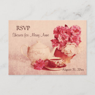 Tarjeta RSVP para el fiesta de té victoriano ruso