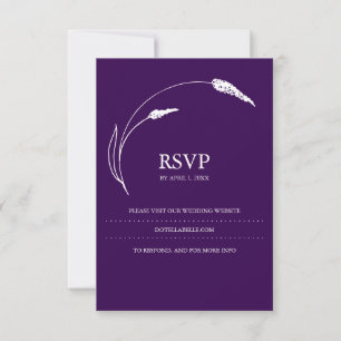 Tarjeta RSVP para el tema Boda púrpura oscuro
