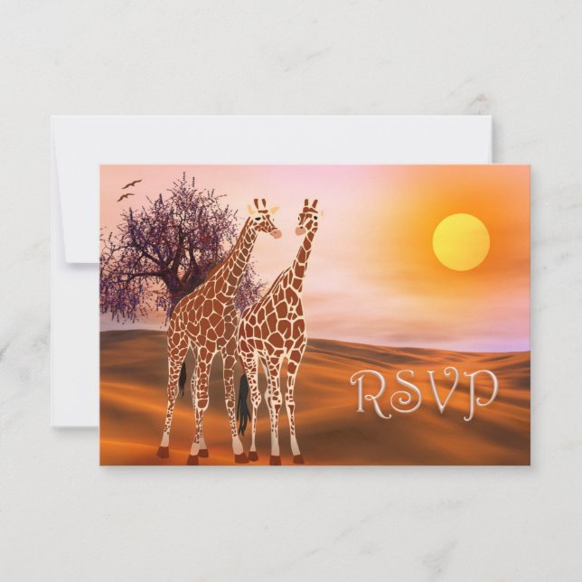 Tarjeta RSVP para el tema de la fauna silvestre Gi (Anverso)
