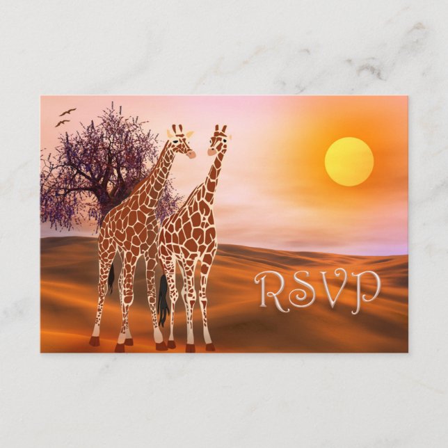 Tarjeta RSVP para el tema de la fauna silvestre Gi (Anverso)