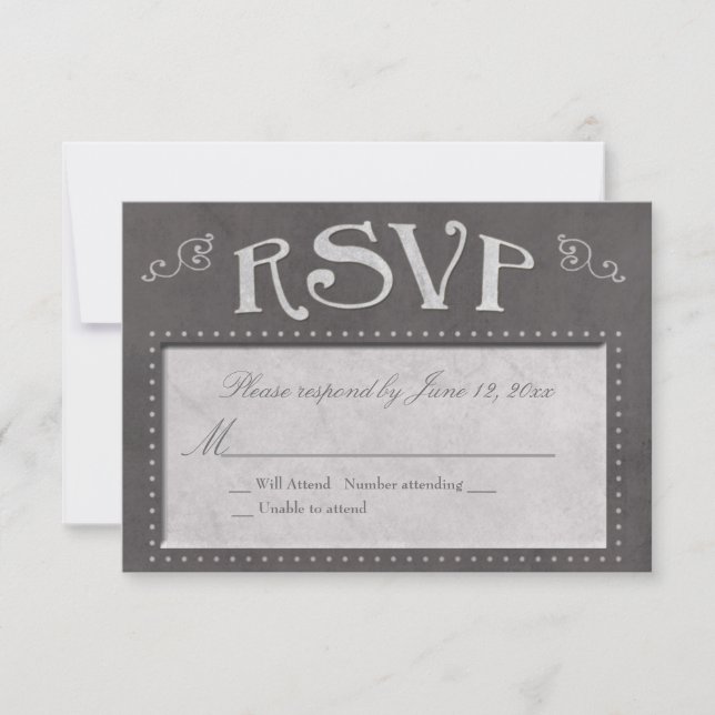 Tarjeta RSVP para el tema de la pizarra (Anverso)