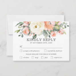 Tarjeta RSVP para elección de comida de Boda Flora