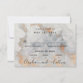 Tarjeta RSVP para elección de comidas de 3 Bodas d
