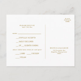 Tarjeta RSVP para elección de menú Minimalista clá