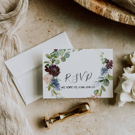 Tarjeta Rsvp para elegir el menú Floral y verde de