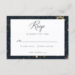 Tarjeta RSVP para estrellas celestes de sol y luna