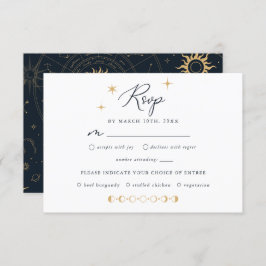 Tarjeta RSVP para estrellas celestes de sol y luna