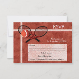 Tarjeta RSVP para Fiestas con temas de tenis