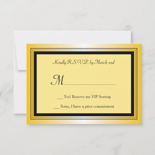 Tarjeta RSVP para Fiestas Oscar (Anverso)