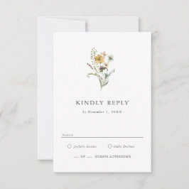 Tarjeta RSVP para Flores silvestres