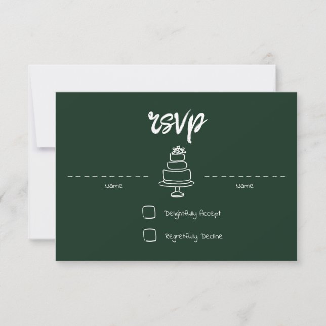 Tarjeta RSVP para Gem y Pen Emerald (Anverso)