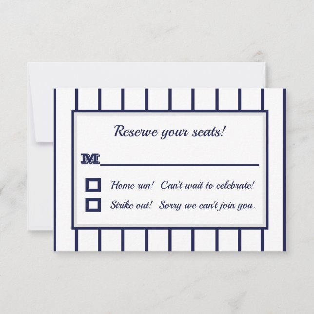Tarjeta RSVP para grupos de béisbol (Anverso)