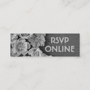 Tarjeta RSVP para Internet de B & W Garden Hellebo