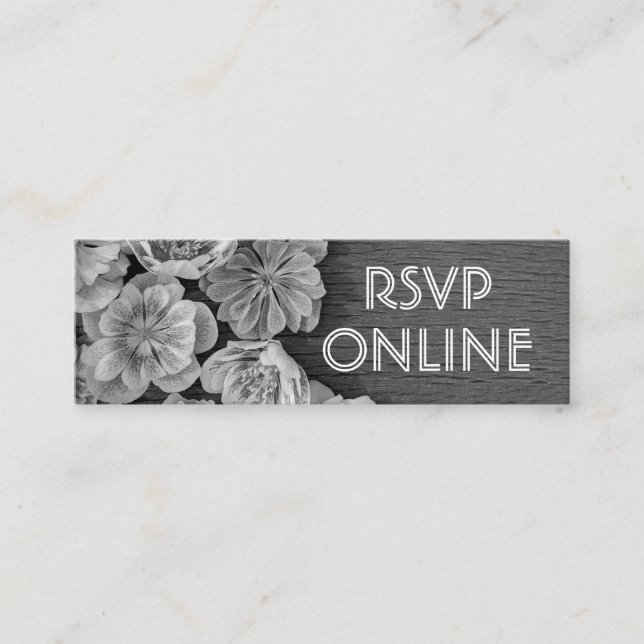 Tarjeta RSVP para Internet de B & W Garden Hellebo (Anverso)