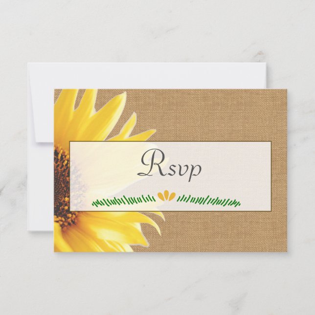 Tarjeta RSVP para invitaciones de girasol (Anverso)
