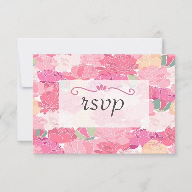 Tarjeta RSVP para invitaciones florales (Anverso)