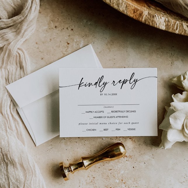 Tarjeta RSVP para la elección de menú Boho Moda en (Subido por el creador)