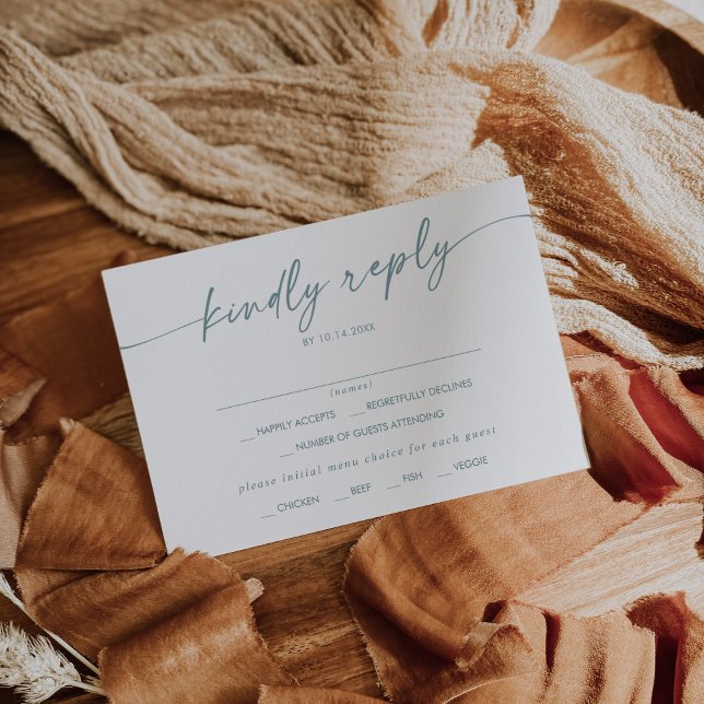 Tarjeta RSVP para la elección de menú Boho Moda Ve (Subido por el creador)