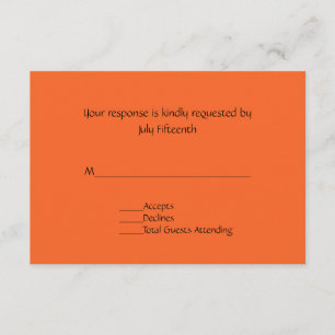 Tarjeta RSVP para Naranja Tangerino Brillante