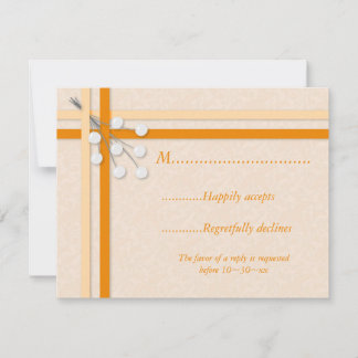 Tarjeta RSVP para Naranjas pálidos con cintas y pe