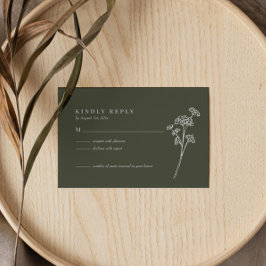 Tarjeta RSVP para Naranjas quemados por flores sil