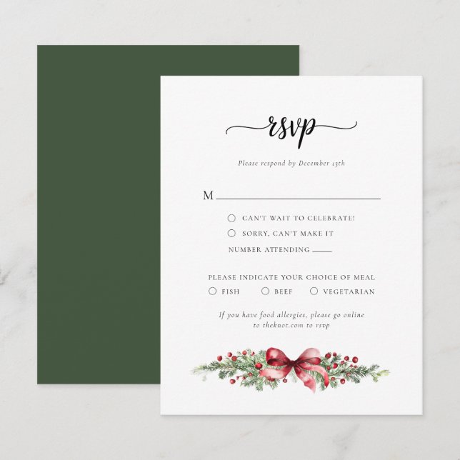 Tarjeta RSVP para navidades (Anverso / Reverso)