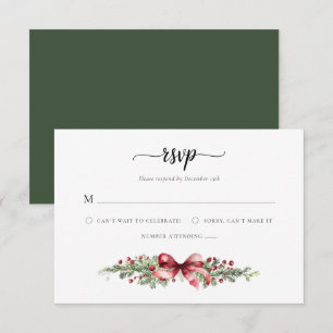 Tarjeta RSVP para Navidades elegantes