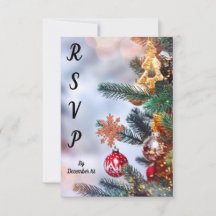 Tarjeta RSVP para Navidades testigos
