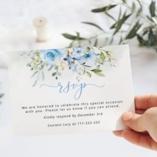 Tarjeta RSVP para niños con eucalipto azul