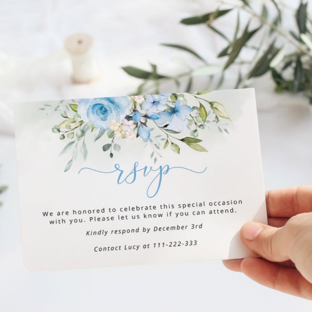Tarjeta RSVP para niños con eucalipto azul (Subido por el creador)