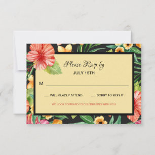 Tarjeta RSVP para Noche Tropical