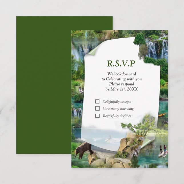 Tarjeta RSVP para Océanos y Ríos Mundiales, Lagos  (Anverso / Reverso)