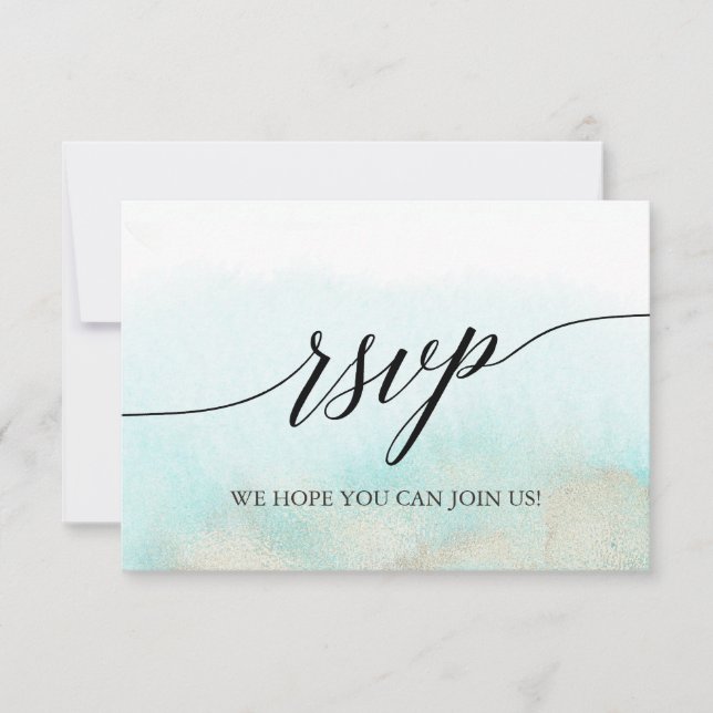 Tarjeta RSVP para opciones de menú Aqua y Gold Bea (Anverso)