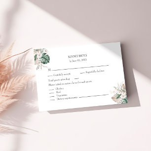 Tarjeta RSVP para Orquídea Tropical y Monstera
