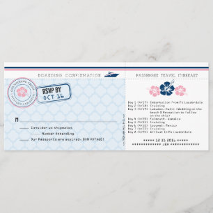 Tarjeta RSVP para pases de crucero con Hibiscus
