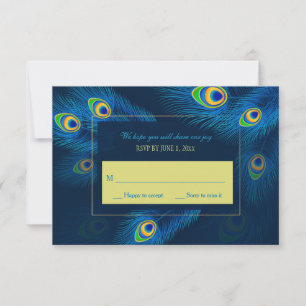 Tarjeta RSVP para Peacock Feathers