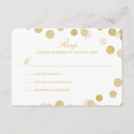 Tarjeta RSVP para Purpurina de oro Chalkboard