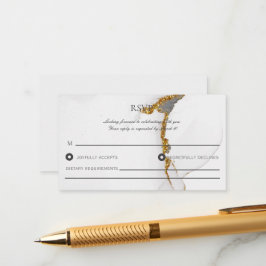 Tarjeta RSVP para Purpurina de tinta de alcohol he