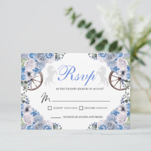Tarjeta RSVP para Quinceanera Occidental Azul clar