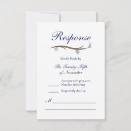 Tarjeta RSVP para ramas románticas de árbol de nie