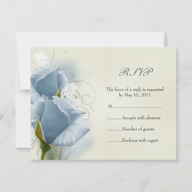 Tarjeta RSVP para Rosas azules (Anverso)