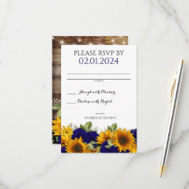 Tarjeta RSVP para Rosas de la Marina Rustic Fall W