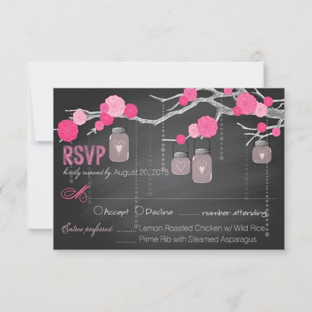 Tarjeta RSVP para Rosas de pizarra (Anverso)