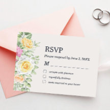Tarjeta RSVP para Rosas florales modernos y elegan