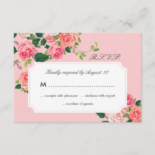 Tarjeta RSVP para Rosas Vintage Wedding