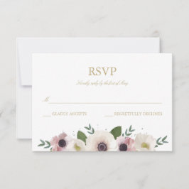Tarjeta RSVP para Rubor Anemone Bouquet