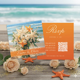 Tarjeta RSVP para Starfish de Boda de Playa