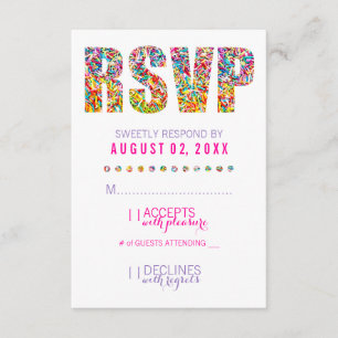 Tarjeta RSVP para temas de Candy