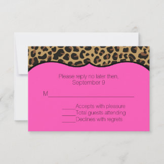 Tarjeta RSVP para todo propósito de impresión rosa